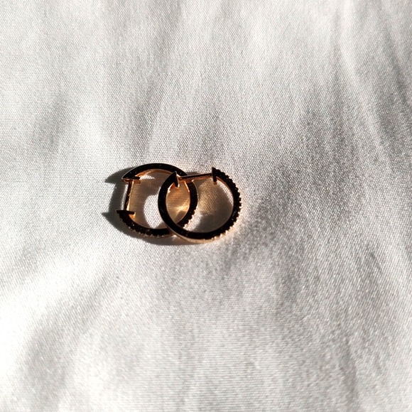 Diamond Gold Huggies 💎 - Picture 3 of 4